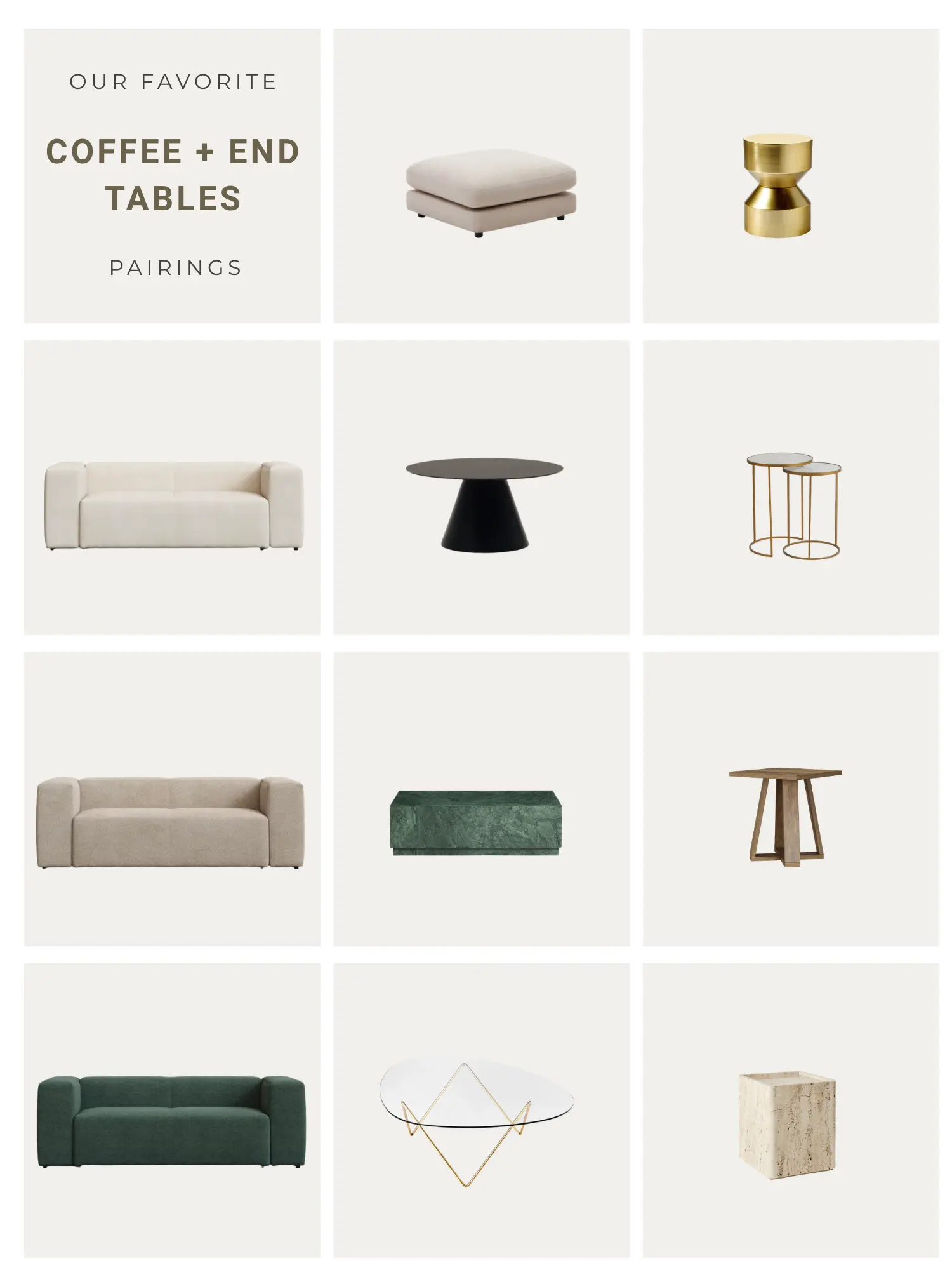3 COFFEE + SIDE TABLE PAIRINGS I LOVE